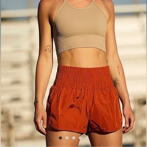 Free People Movement FP the way home shorts size L cinnamon sugar brown orange
